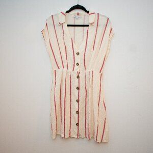 O'Neill Lina Stripe Dress-Winter White Size Small